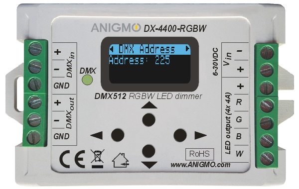 DMX512 RGBW/4-channel dimmer