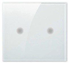 White Glass dual Switch plate (dots)