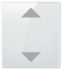 Directional Touchless switch (horizontal mounting) + White Glass directional Switch plate